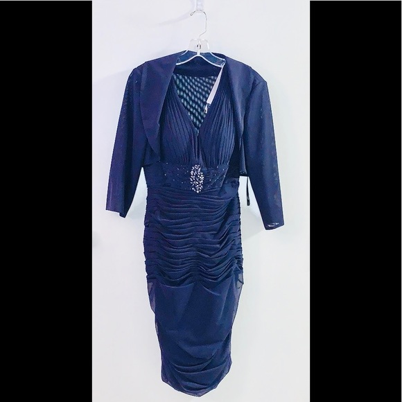 Mon Cheri Dresses & Skirts - Mon Cheri Navy Blue Cocktail Dress Size 8
